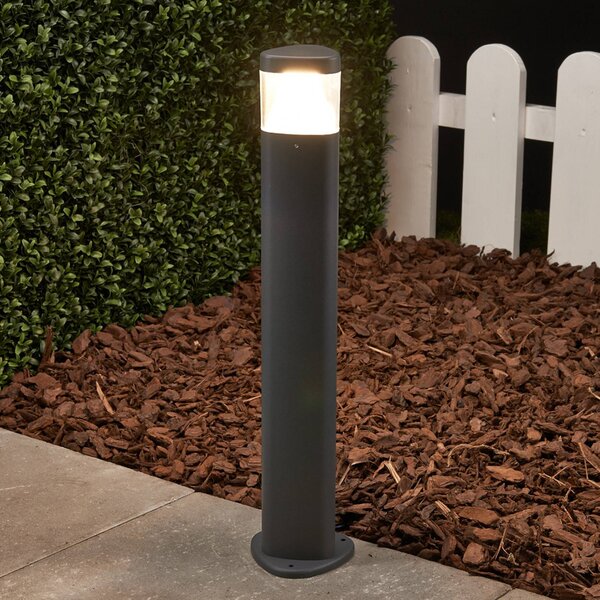 Lucande LED talapzati világítás Milou, magasság 50 cm, antracit, alumínium, Fekete, Alumínium, Modern