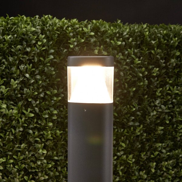 Lucande LED talapzati világítás Milou, magasság 50 cm, antracit, alumínium, Fekete, Alumínium, Modern