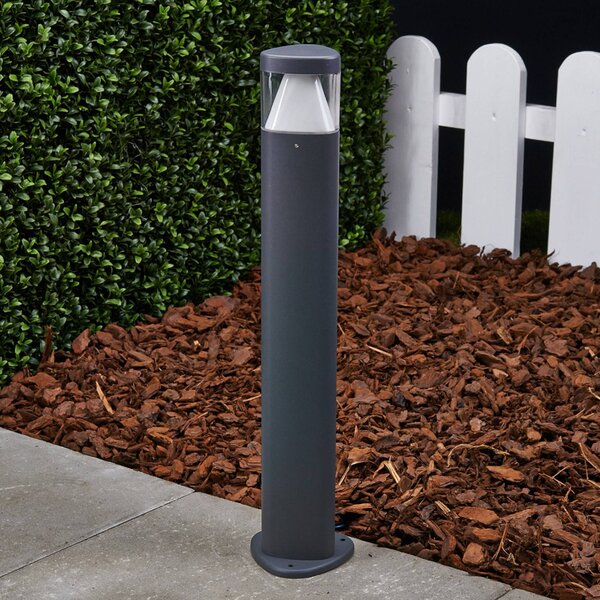 Lucande LED talapzati világítás Milou, magasság 50 cm, antracit, alumínium, Fekete, Alumínium, Modern