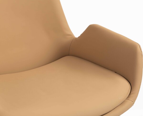 HR240W Karamell Szín Műbőr Premium Soft Szék Krómozott lábbal