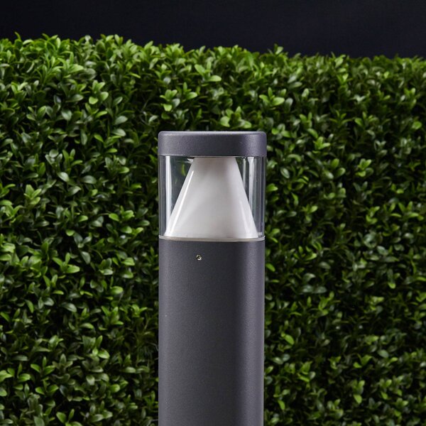 Lucande LED talapzati világítás Milou, magasság 50 cm, antracit, alumínium, Fekete, Alumínium, Modern