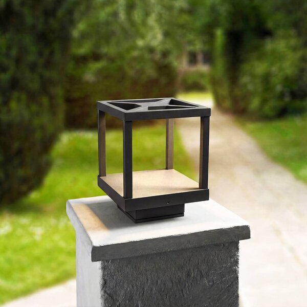 Lucande LED talpas lámpa Lealan, fekete, fém, 23 cm, IP54, Fekete, Alumínium, Modern