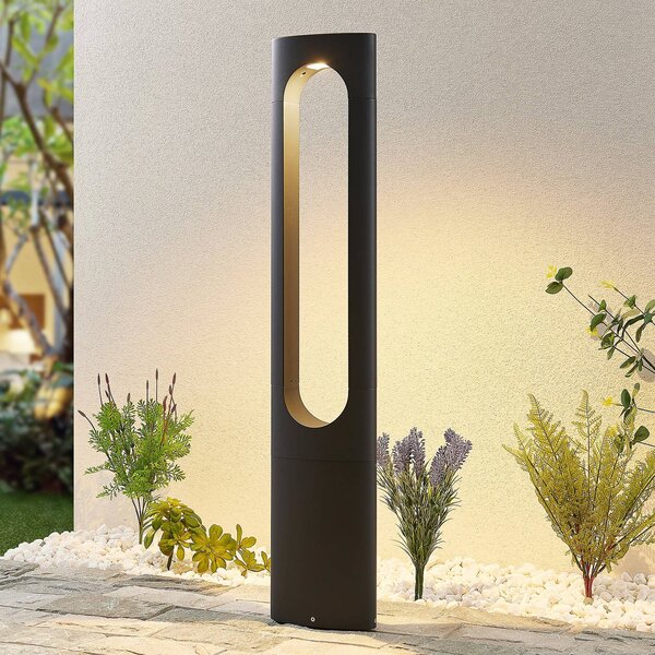Lucande LED-es útvilágító Fenti, 90 cm, antracit, alumínium, Fekete, Alumínium, Modern