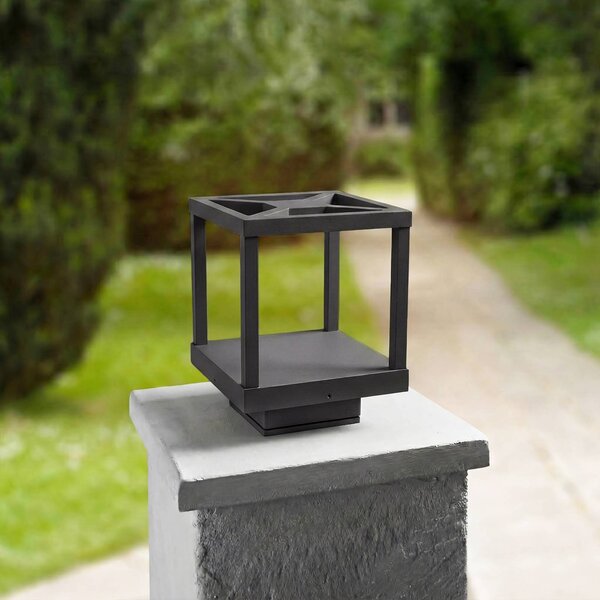 Lucande LED talpas lámpa Lealan, fekete, fém, 23 cm, IP54, Fekete, Alumínium, Modern