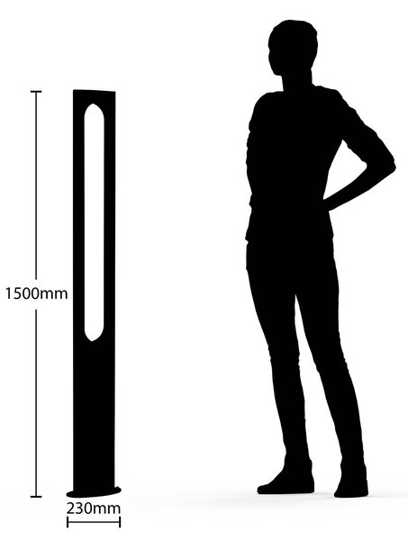 Lucande Dovino LED árbóc lámpa, 150 cm, Fekete, Alumínium, Modern
