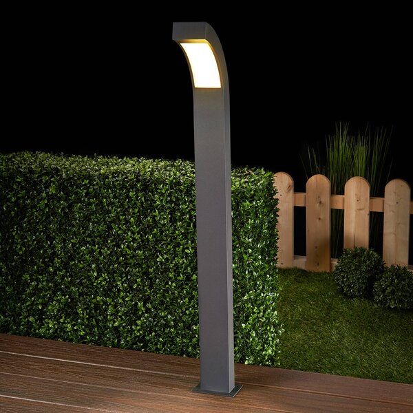 Lucande LED-es útvilágítás Lennik, 100 cm, antracit, fém, Fekete, Alumínium, Modern