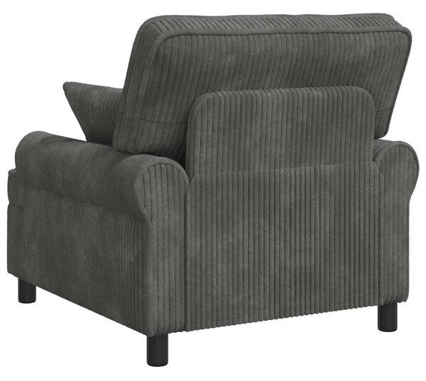 XL fotel párnákkal Világosszürke 1,5 vonalas szövet