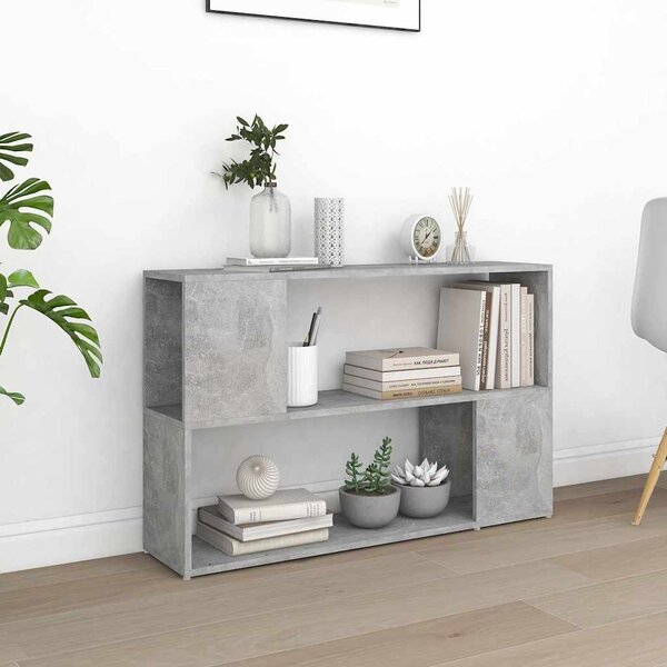 Betonszürke szerelt fa könyvszekrény 100 x 24 x 63 cm