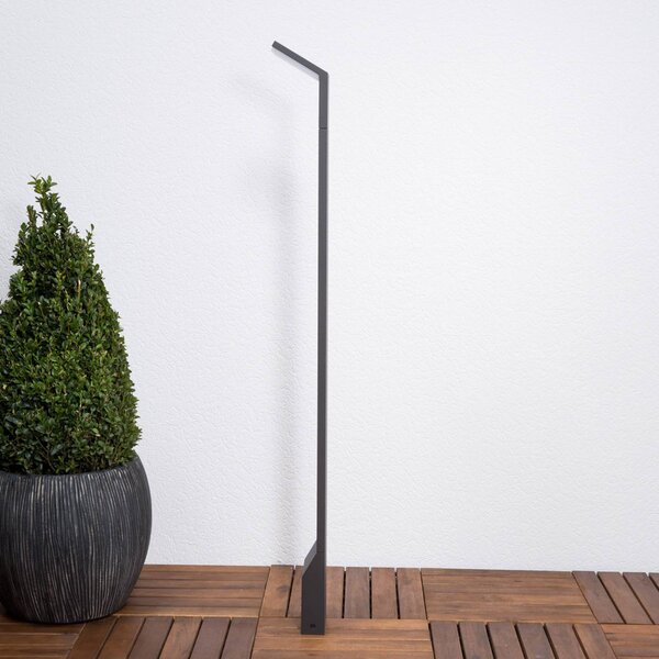 Lucande LED-es útvilágító lámpa Nevio, antracit, fém, 100 cm, Fekete, Alumínium, Modern