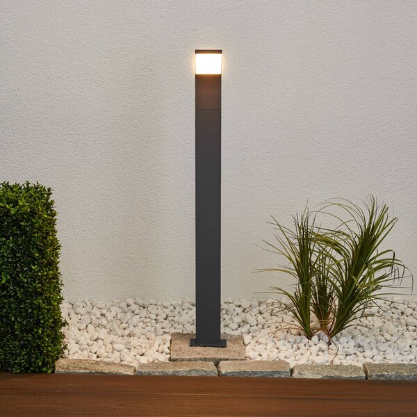 Lucande Timm LED ösvény lámpa, 100 cm, antracit, fém, IP54, Fekete, Alumínium, Modern