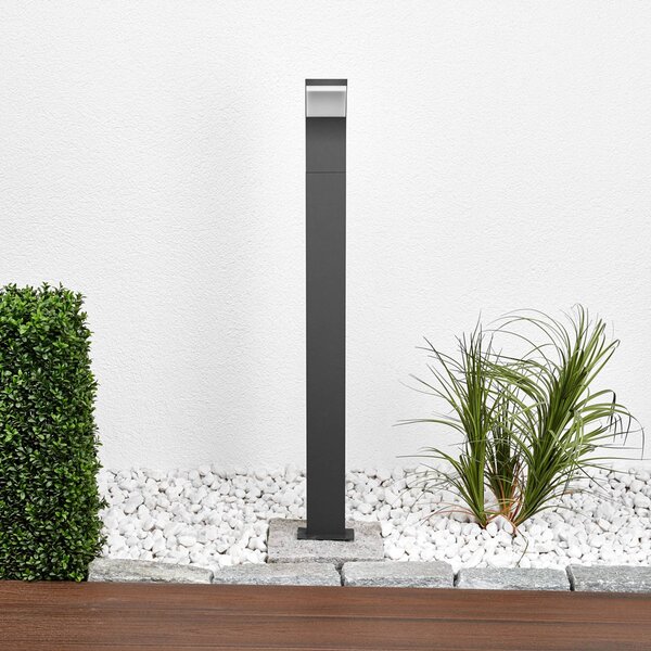 Lucande Timm LED ösvény lámpa, 100 cm, antracit, fém, IP54, Fekete, Alumínium, Modern