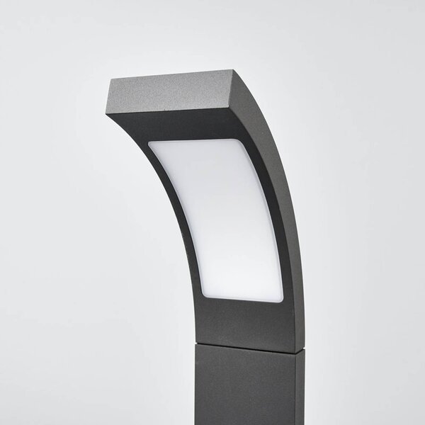 Lucande LED talapzati világítás Juvia, 40 cm, antracit, IP54, Fekete, Alumínium, Modern