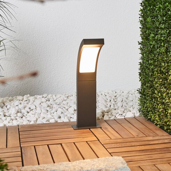 Lucande LED talapzati világítás Juvia, 40 cm, antracit, IP54, Fekete, Alumínium, Modern