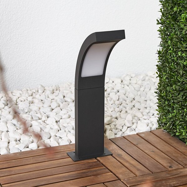 Lucande LED talapzati világítás Juvia, 40 cm, antracit, IP54, Fekete, Alumínium, Modern