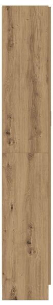 Kézműves tölgy színű szerelt fa magasszekrény 82,5x30,5x185 cm