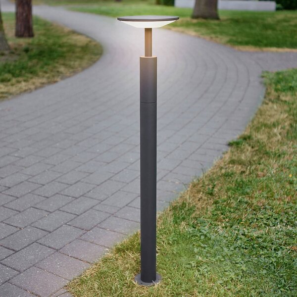 Lucande LED-es útvilágítás Fenia, 100 cm, antracit, IP65, Fekete, Alumínium, Modern