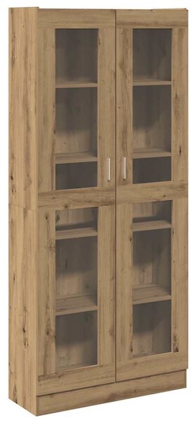 Kézműves tölgy színű szerelt fa magasszekrény 82,5x30,5x185 cm