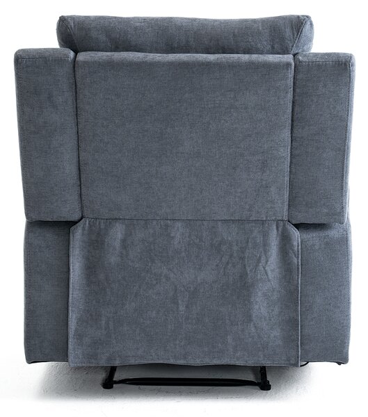 Manuális fekvőfotel, relax fotelágy két pohártartóval, szürke szövet (JNF-MANUAL-FABRIC-DARK GREY) JN-R8005A51