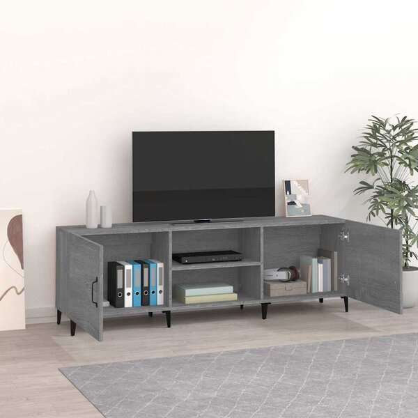 Szürke sonoma színű szerelt fa TV-szekrény 150 x 30 x 50 cm