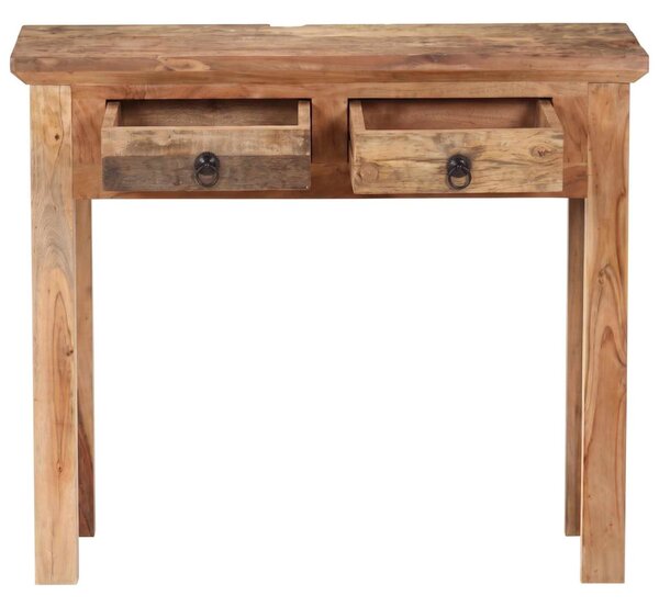 Tömör akácfa és újrahasznosított fa tálalóasztal 90,5x30x75 cm