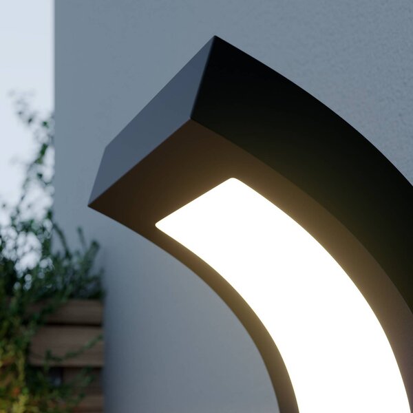 Arcchio LED kültéri fali világítás Advik, IP65, antracit, fém, Fekete, Alumínium, Modern