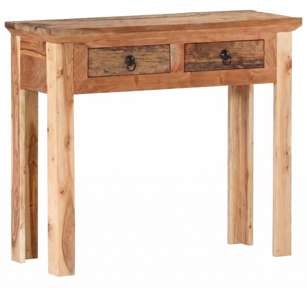 Tömör akácfa és újrahasznosított fa tálalóasztal 90,5x30x75 cm