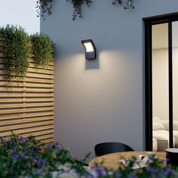Arcchio LED kültéri fali világítás Advik, IP65, antracit, fém, Fekete, Alumínium, Modern