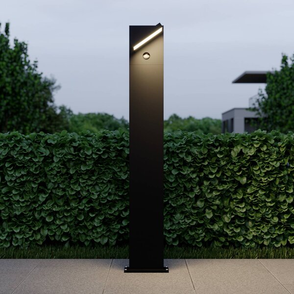 Lucande LED ösvény világítás Silvan, antracit, 100 cm, érzékelővel, Fekete, Alumínium, Modern