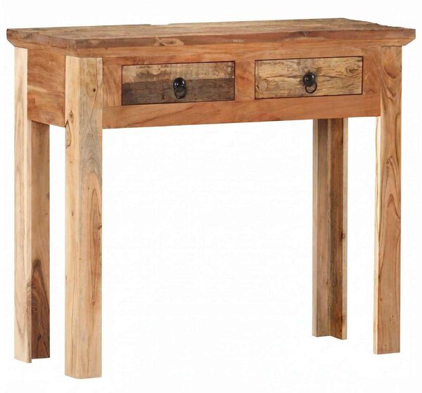 Tömör akácfa és újrahasznosított fa tálalóasztal 90,5x30x75 cm