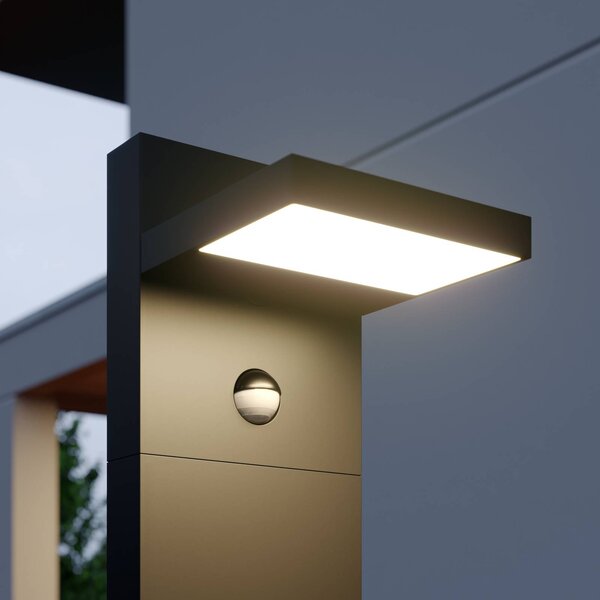 Lucande LED ösvény világítás Silvan, antracit, 100 cm, érzékelővel, Fekete, Alumínium, Modern