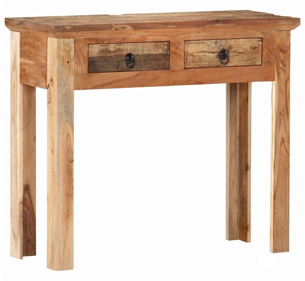 Tömör akácfa és újrahasznosított fa tálalóasztal 90,5x30x75 cm
