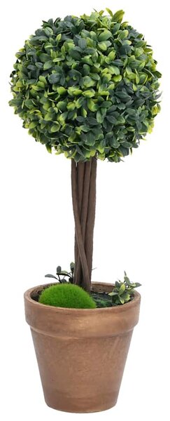 2 db zöld gömbalakú cserepes műpuszpáng 56 cm