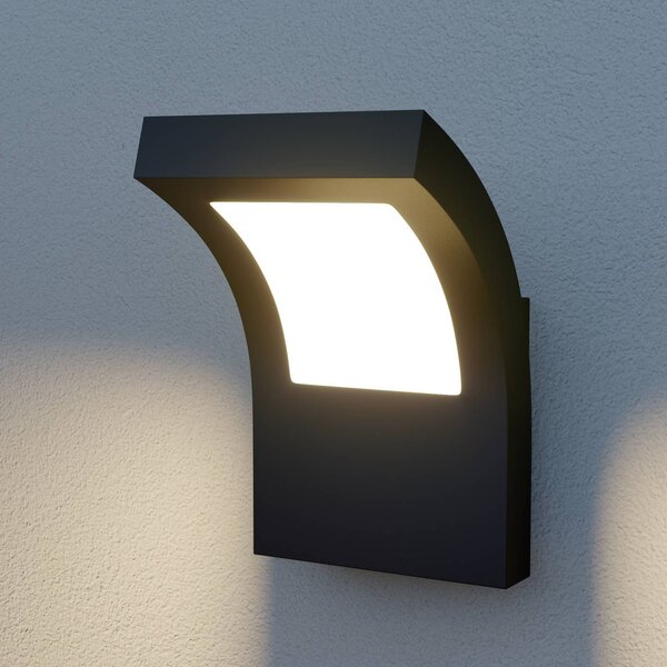 Arcchio LED kültéri fali világítás Advik, IP65, antracit, fém, Fekete, Alumínium, Modern