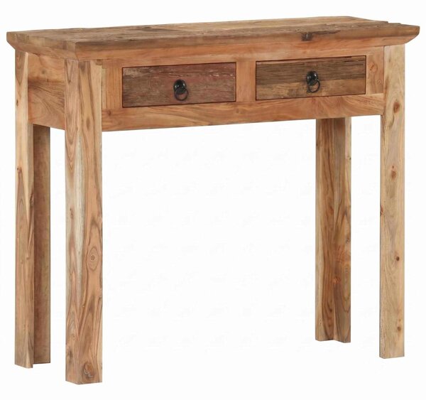 Tömör akácfa és újrahasznosított fa tálalóasztal 90,5x30x75 cm