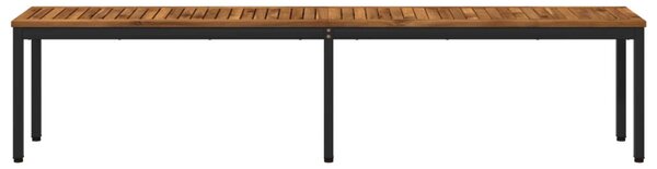 Kerti pad 201 x 35 x 45 cm Tömör Akácfa Természetes és Fekete