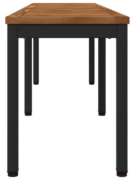 Kerti pad 161 x 35 x 45 cm Tömör Akácfa Természetes és Fekete