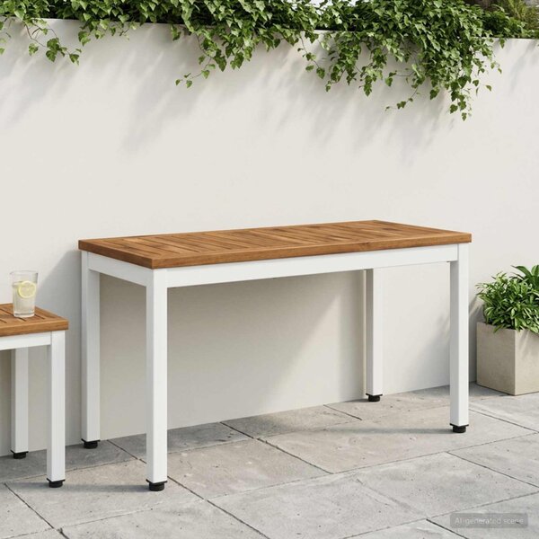 Kerti pad 80,5 x 35 x 45 cm Tömör Akácfa Természetes és Fehér