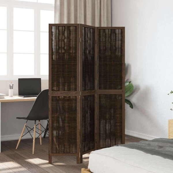 Bambusz Térelválasztó - 3 Paneles - 105-110x180 cm - Sötétbarna