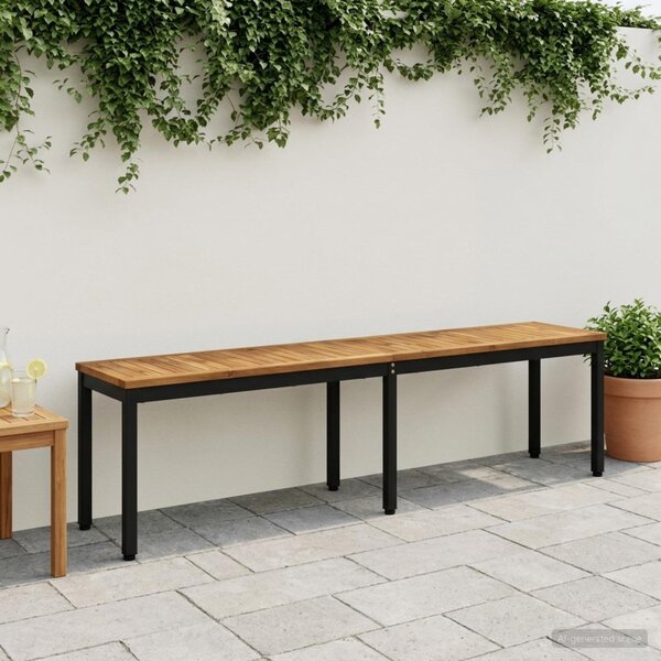 Kerti pad 161 x 35 x 45 cm Tömör Akácfa Természetes és Fekete