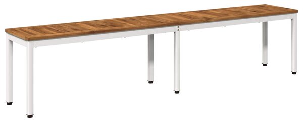 Kerti pad 201 x 35 x 45 cm Tömör Akácfa Természetes és Fehér