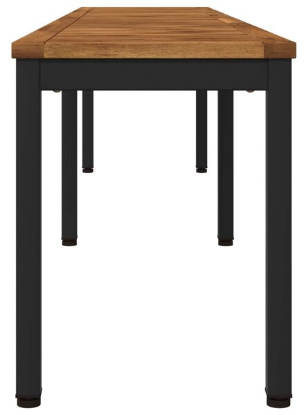 Kerti pad 201 x 35 x 45 cm Tömör Akácfa Természetes és Fekete