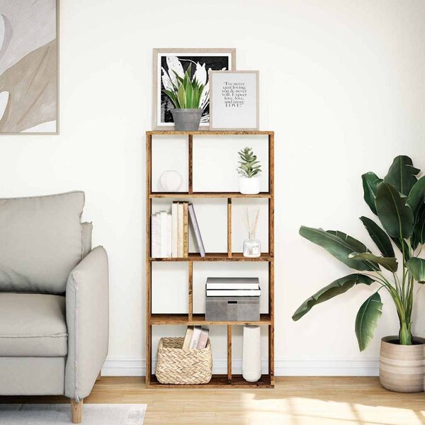 Antik fa színű szerelt fa könyvespolc 60 x 20 x 120,5 cm