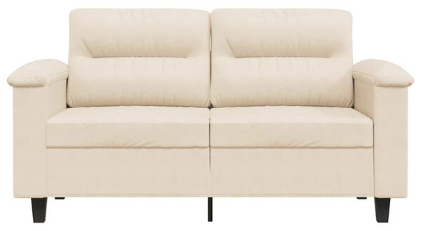 Kétszemélyes bézs mikroszálas szövetkanapé 120 cm