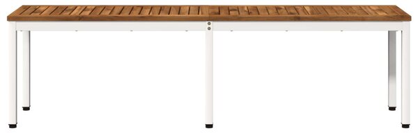 Kerti pad 161 x 35 x 45 cm Tömör Akácfa Természetes és Fehér