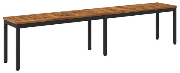 Kerti pad 201 x 35 x 45 cm Tömör Akácfa Természetes és Fekete