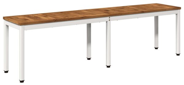 Kerti pad 161 x 35 x 45 cm Tömör Akácfa Természetes és Fehér