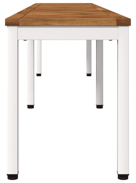 Kerti pad 201 x 35 x 45 cm Tömör Akácfa Természetes és Fehér
