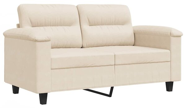 Kétszemélyes bézs mikroszálas szövetkanapé 120 cm