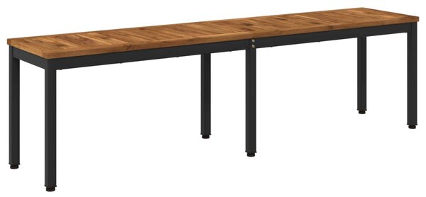 Kerti pad 161 x 35 x 45 cm Tömör Akácfa Természetes és Fekete