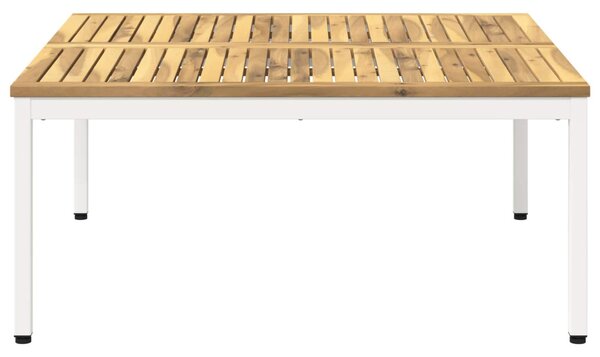 Dohányzóasztal Fehérre festett 98 x 100,5 x 45 cm Tömör Akácfa